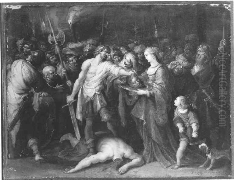 Salome empfangt das Haupt Johannes des Taufers Oil Painting by Frans Francken the Younger