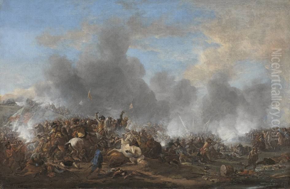 Schlacht (bei Nordlingen) Oil Painting by Philips Wouwerman