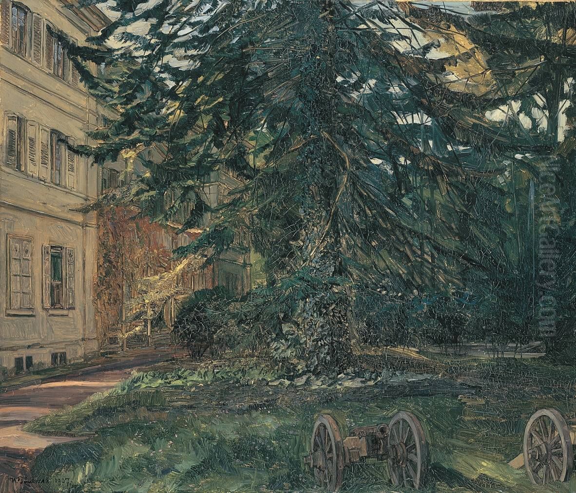 Schloss Hemsbach mit Kanonen Oil Painting by Wilhelm Heinrich Trutbner