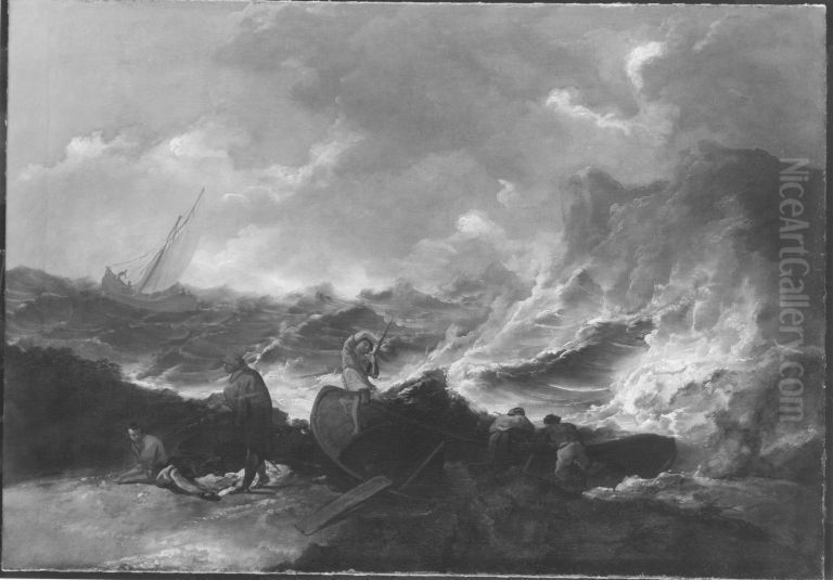 Seesturm Oil Painting by Salvator Rosa