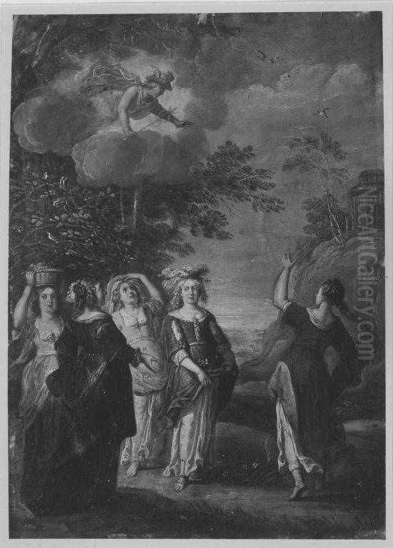 Merkur und Herse Oil Painting by Lucas Van Uden