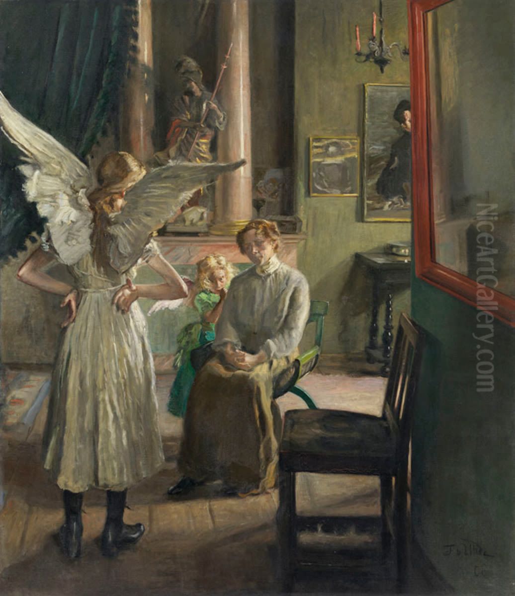Modellpause Oil Painting by Fritz von Uhde
