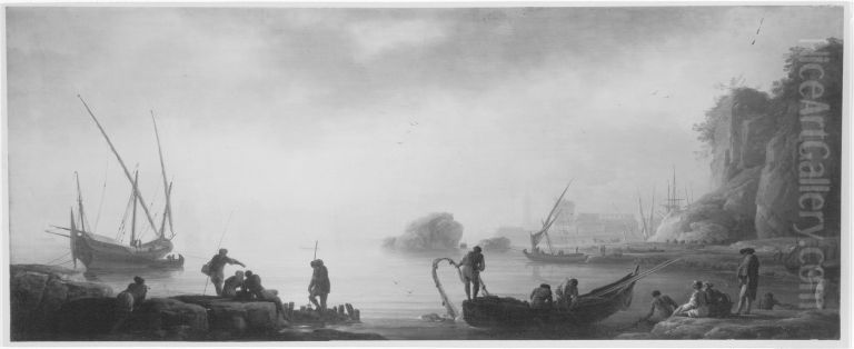 Morgennebel bei Sonnenaufgang Oil Painting by Joseph Vernet