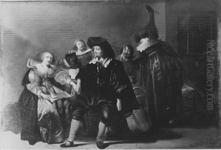 Musikalische Gesellschaft Oil Painting by Pieter Codde