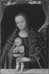 Maria und das Jesuskind mit einem Apfel