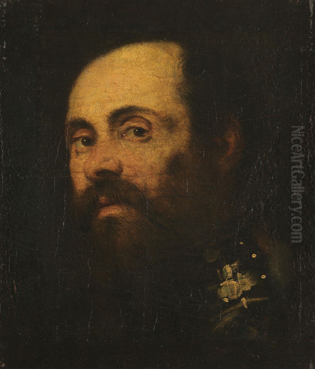 Portrat eines bartigen Mannes Oil Painting by Jacopo Tintoretto