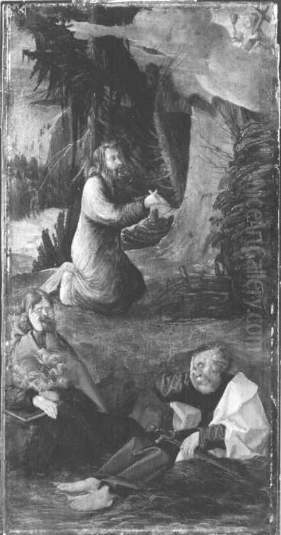Christus am Olberg (Freie Kopie nach Durers Kupferstich B. 4) Oil Painting by Albrecht Durer