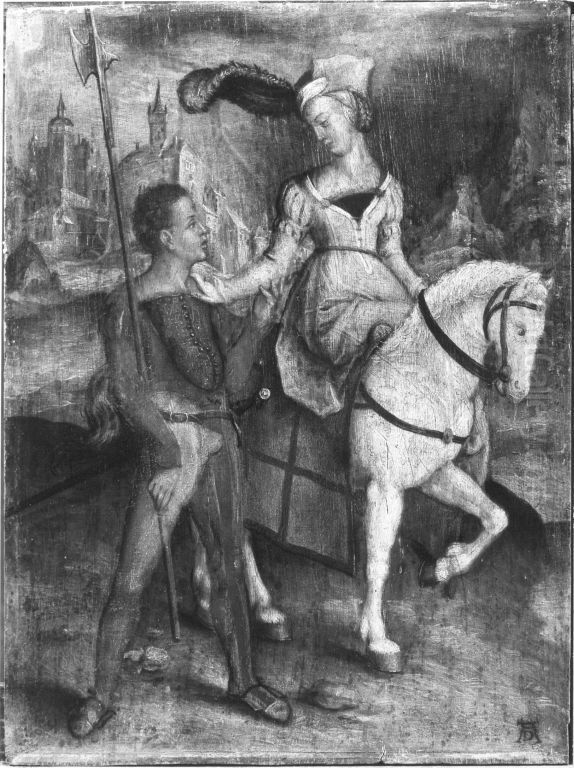 Der Spazierritt (nach Durers Kupferstich B. 82) Oil Painting by Albrecht Durer