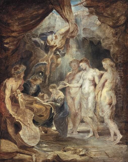 Die Erziehung der Prinzessin (Skizze zum Medici-Zyklus) Oil Painting by (studio of) Rubens, Peter Paul