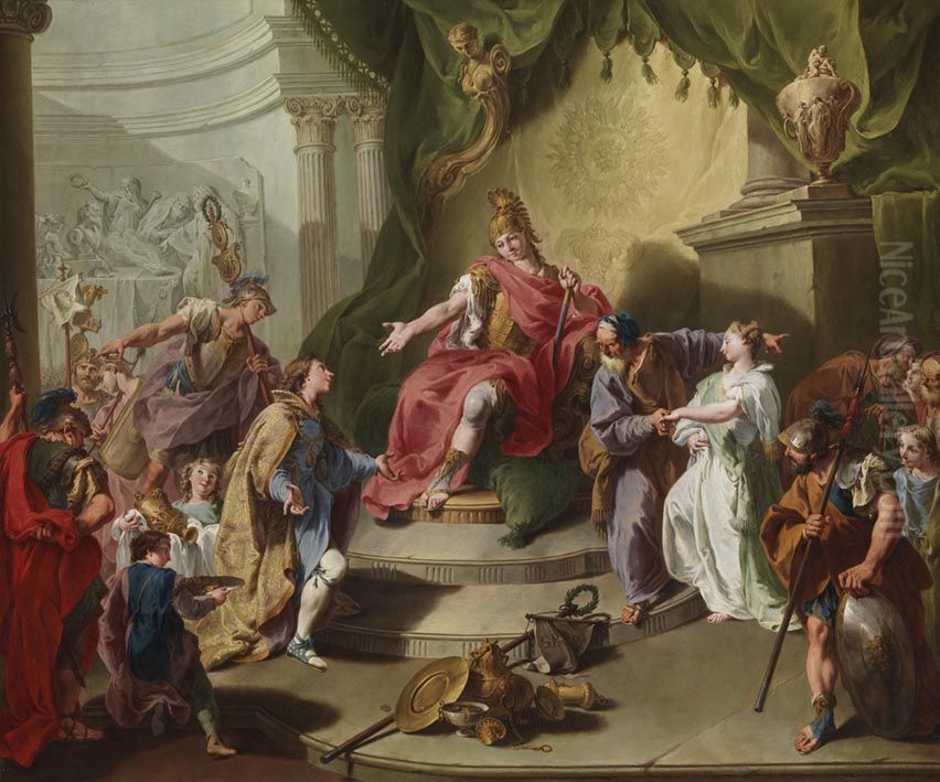 Die Grossmut des Scipio Oil Painting by Giambattista Pittoni