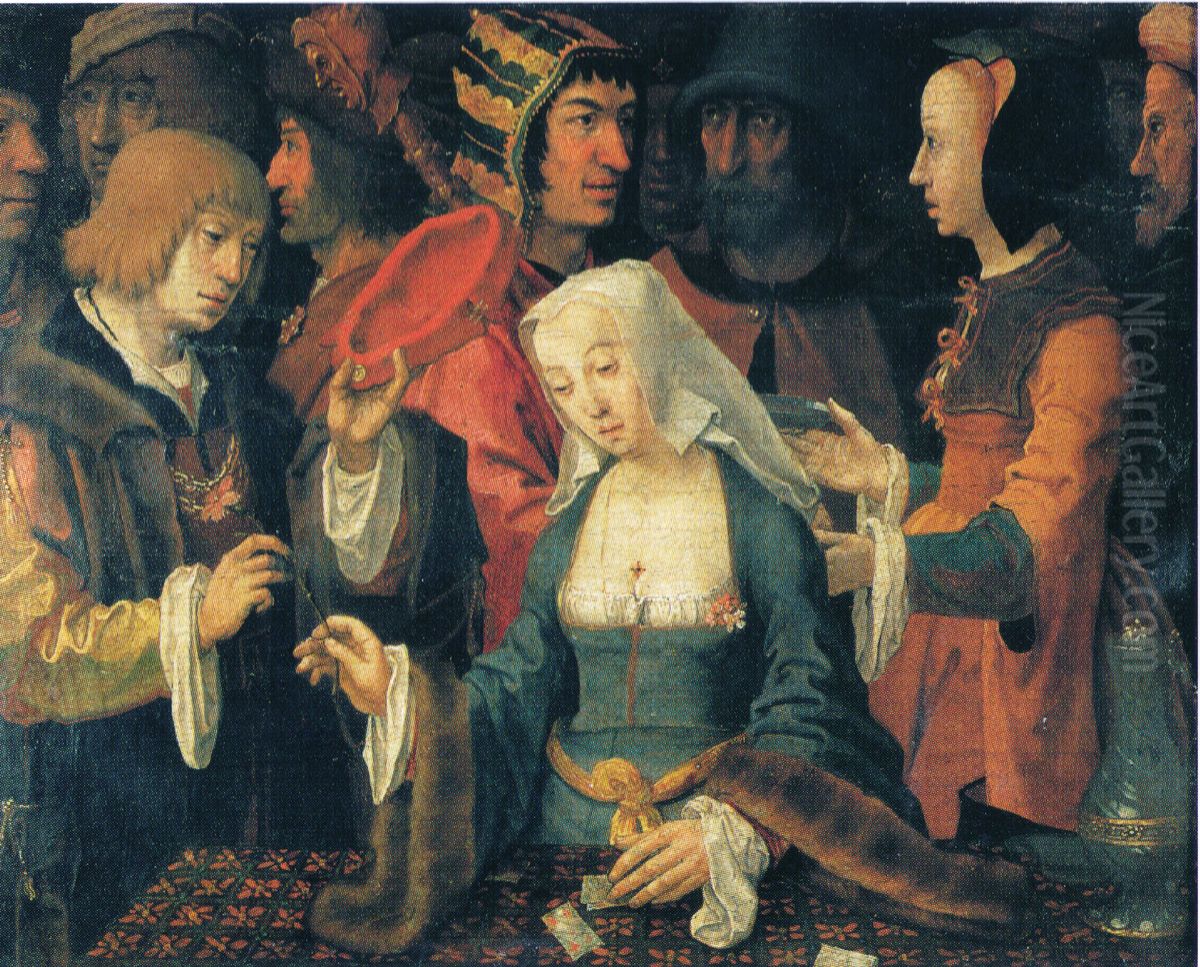 The fortune-teller Oil Painting by Lucas Van Leyden