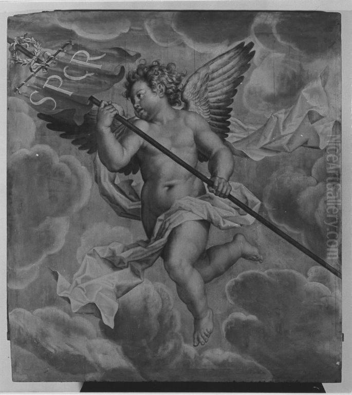 Engel mit romischer Trophae Oil Painting by Peter Candid