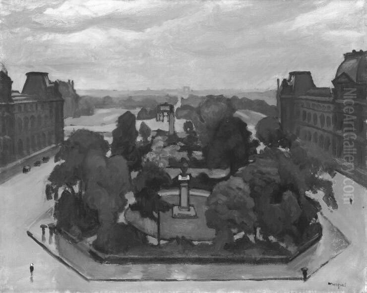 Le Louvre, Cour du Carrousel Oil Painting by Albert Marquet