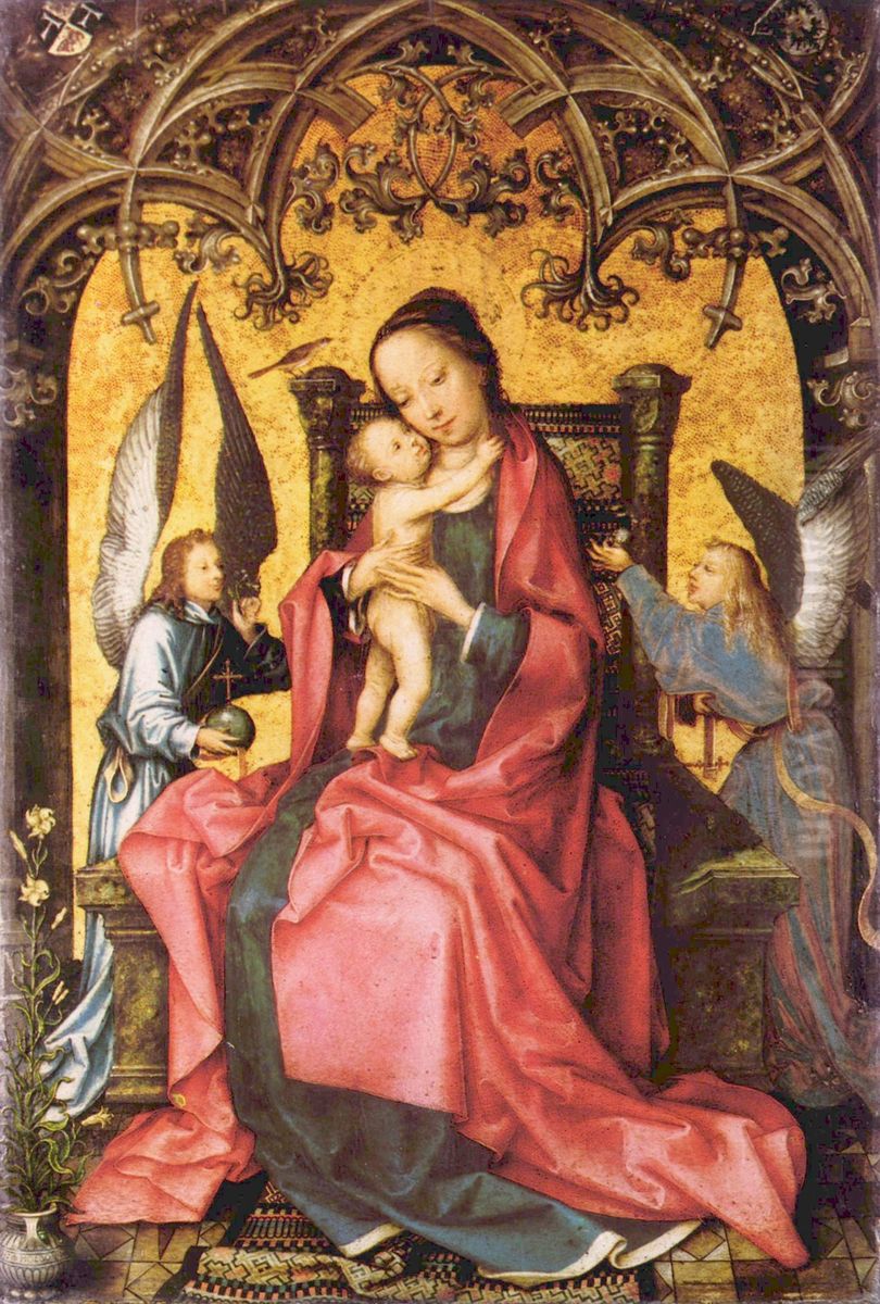 Maria wird von Engeln gekront Oil Painting by Hans Holbein the Elder