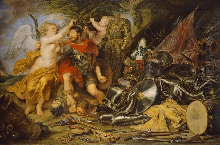 Mars von einer Viktorie gekront Oil Painting by (studio of) Rubens, Peter Paul