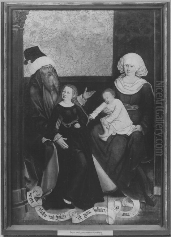 Ysaschar und Susanna mit Esmeria und Anna Oil Painting by Bernhard Strigel