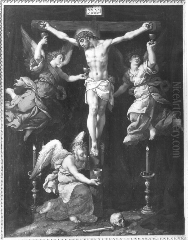 Christus am Kreuz mit Engeln Oil Painting by Frans Pourbus the Elder