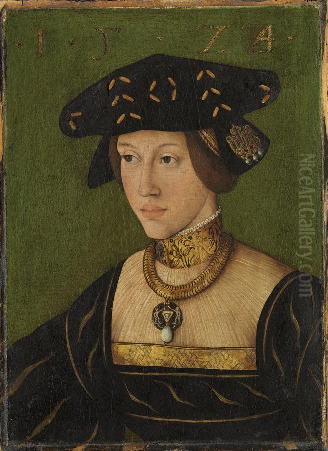 Maria, Konigin von Ungarn (1505-1558) Oil Painting by Hans Krell