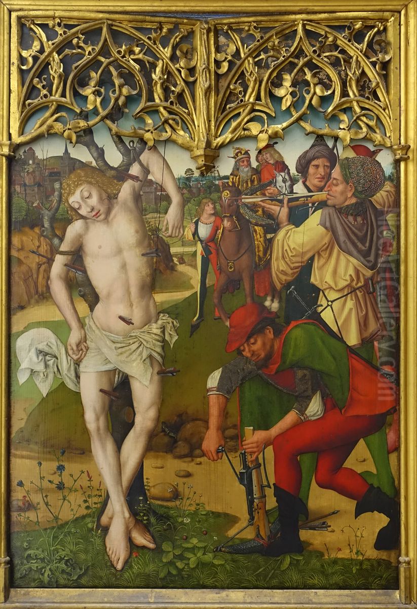 Saints Catherine and Barbara Oil Painting by Master of the Augustine Altarpiece