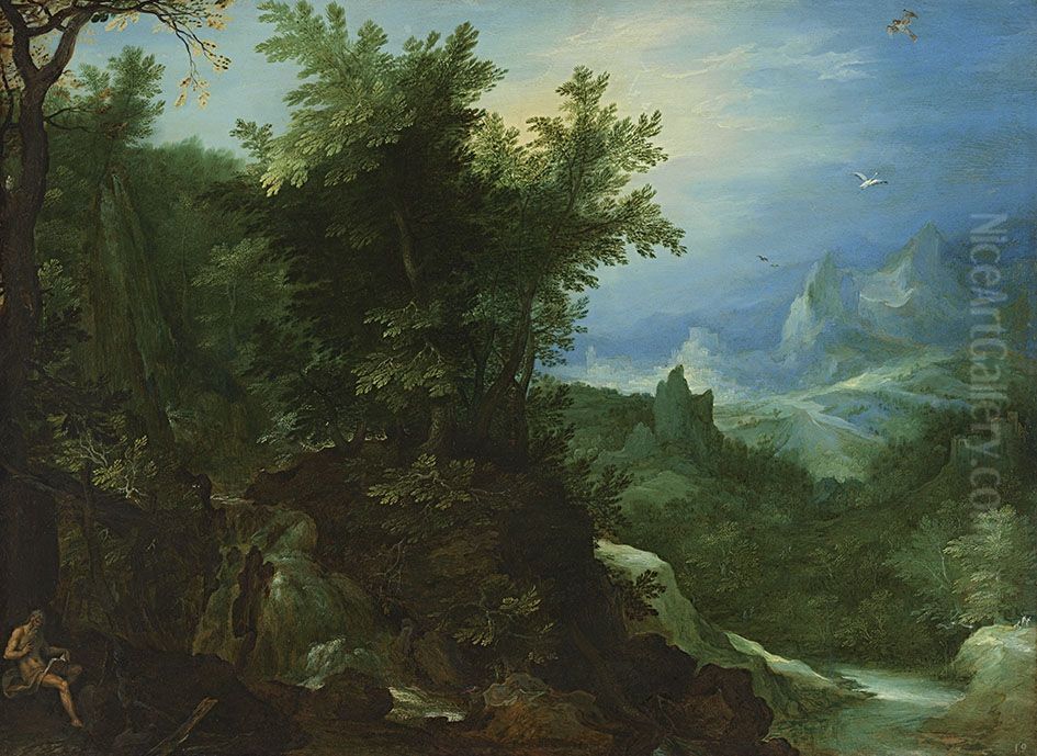 Waldlandschaft mit dem hl. Hieronymus Oil Painting by Jan Brughel