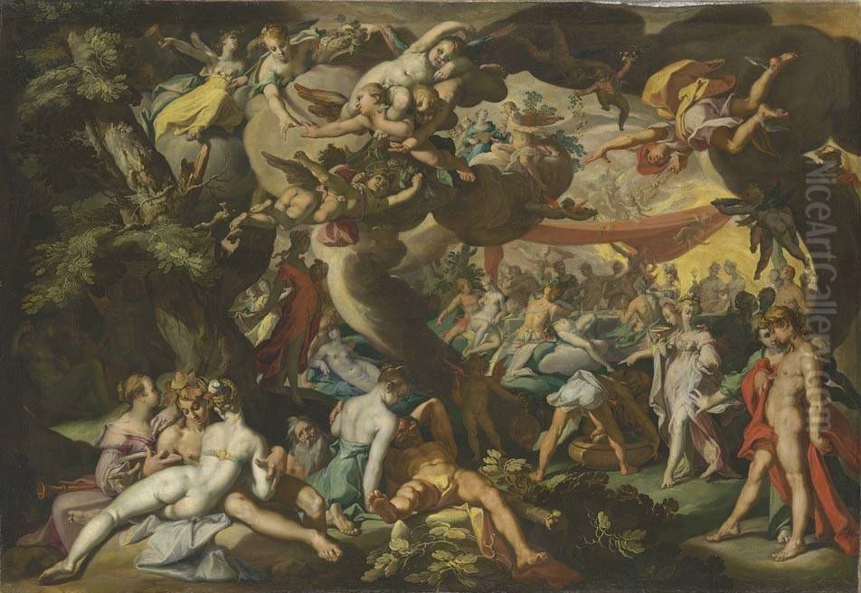 Die Hochzeit von Peleus und Thetis Oil Painting by Abraham Bloemaert
