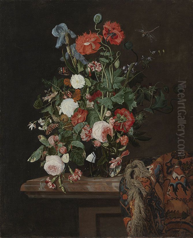 Blumenstuck Oil Painting by Jan Van Huysum