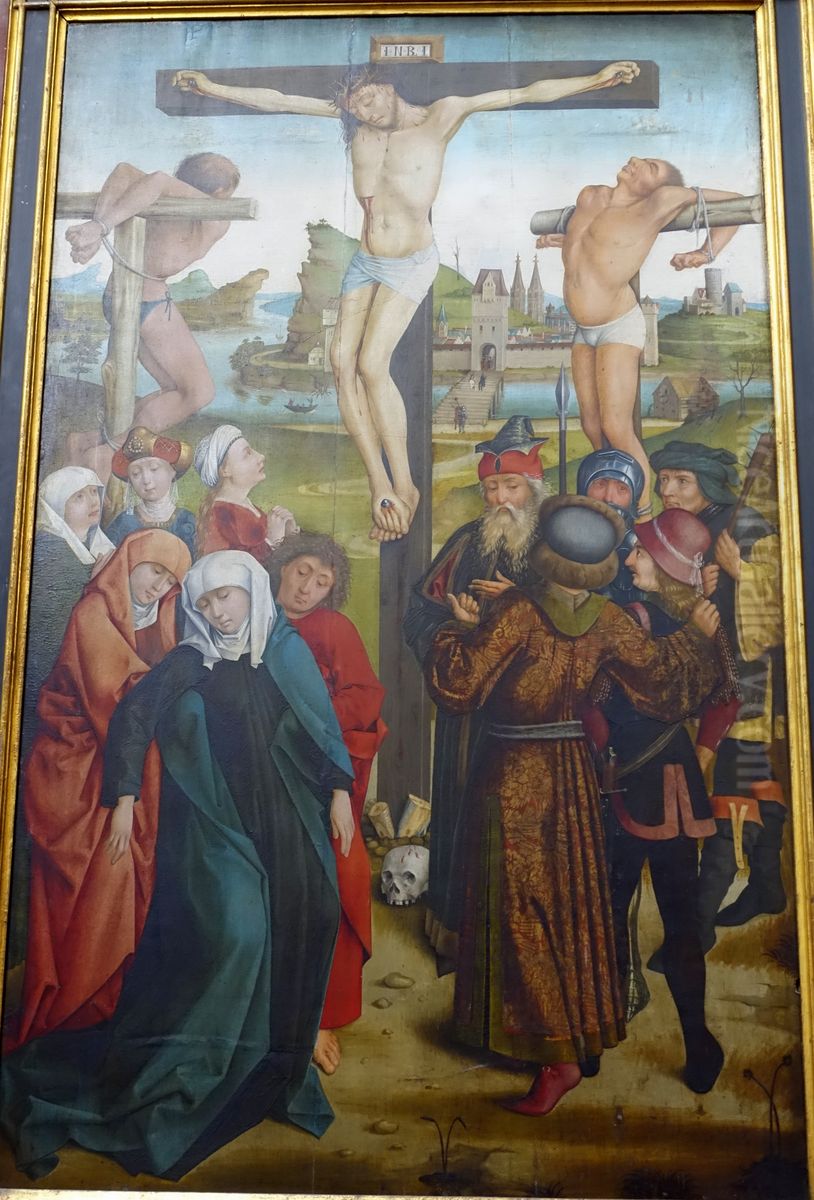 Kreuzigung Christi aus der Dominikanerinnenkirche St. Katharina, Nurnberg Oil Painting by Hans Pleydenwurffand workshop
