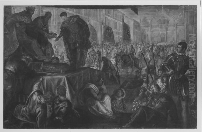 Gonzaga-Zyklus, I. Reihe, 1. Belehnung des G.F. Gonzaga Oil Painting by Jacopo Tintoretto