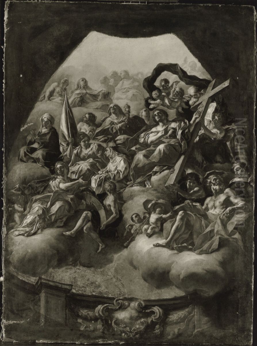 Heiligenhimmel (Olskizze) Oil Painting by Francesco Solimena