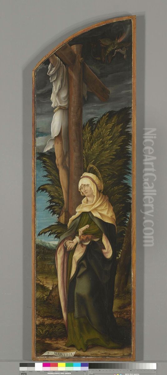Der unbussfertige Schacher und die hl. Martha Oil Painting by Hans Burgkmair the elder