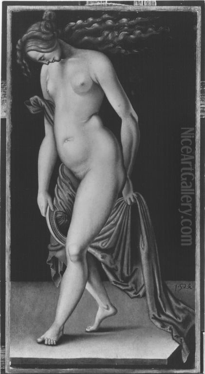 Frau mit Spiegel Oil Painting by Hans Baldung Grien