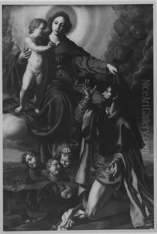 Madonna mit Kind und dem hl. Rochus Oil Painting by Alessandro Turchi