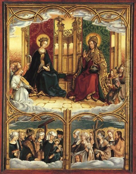 Allerheiligenaltar: Maria und Christus thronend Oil Painting by Hans Burgkmair the elder