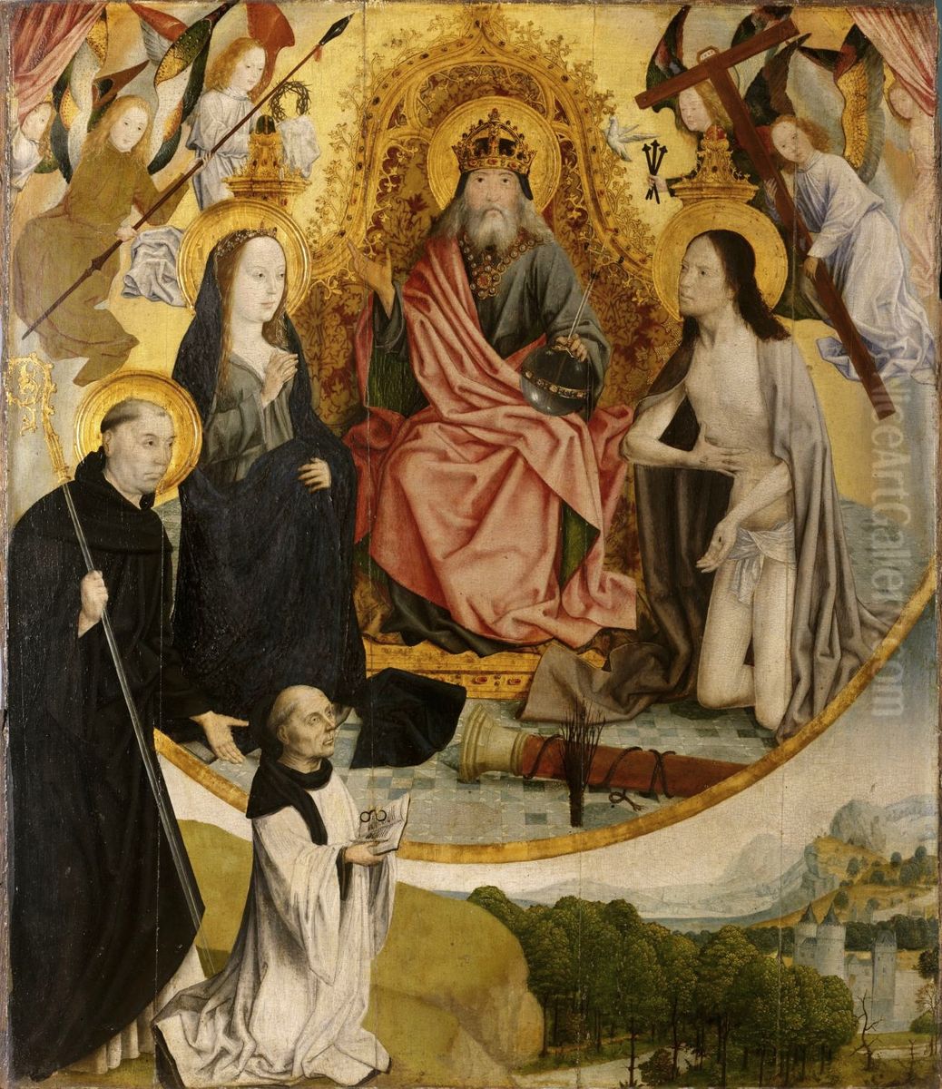 Epitaph of the Clergyman Jakob Udeman van Erkelenz Oil Painting by Master of the Holy Kinship the Younger