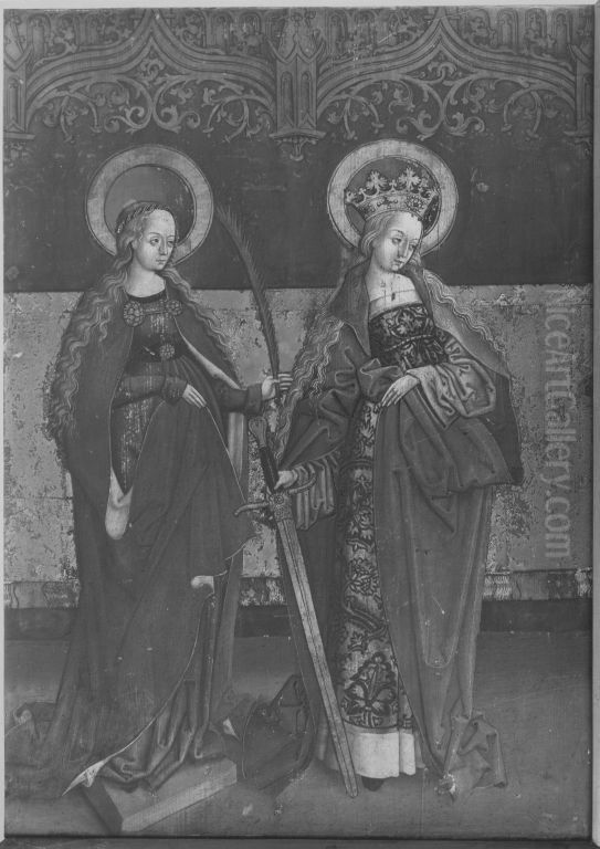 Die hll. Katharina und Barbara Oil Painting by Thoman Burgkmair