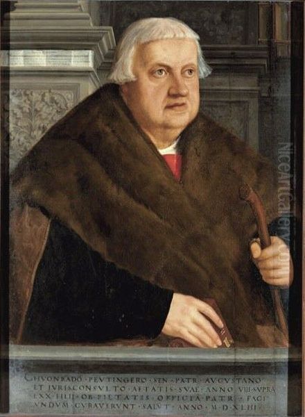 Konrad Peutinger Oil Painting by Christoph Amberger