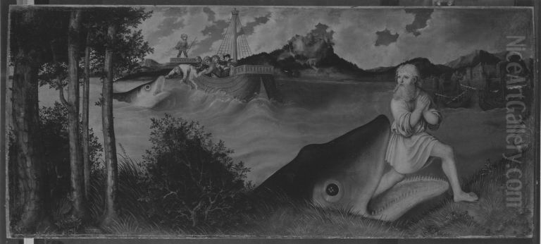 Jonas und der Wal Oil Painting by Lucas Cranach the Elder