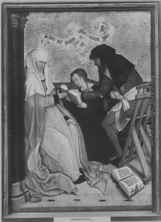 Anna und Joachim mit Maria Oil Painting by Bernhard Strigel