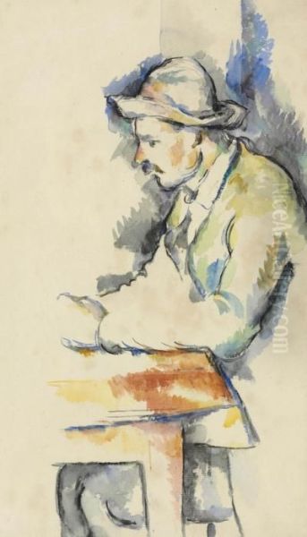Joueur De Cartes Oil Painting by Paul Cezanne
