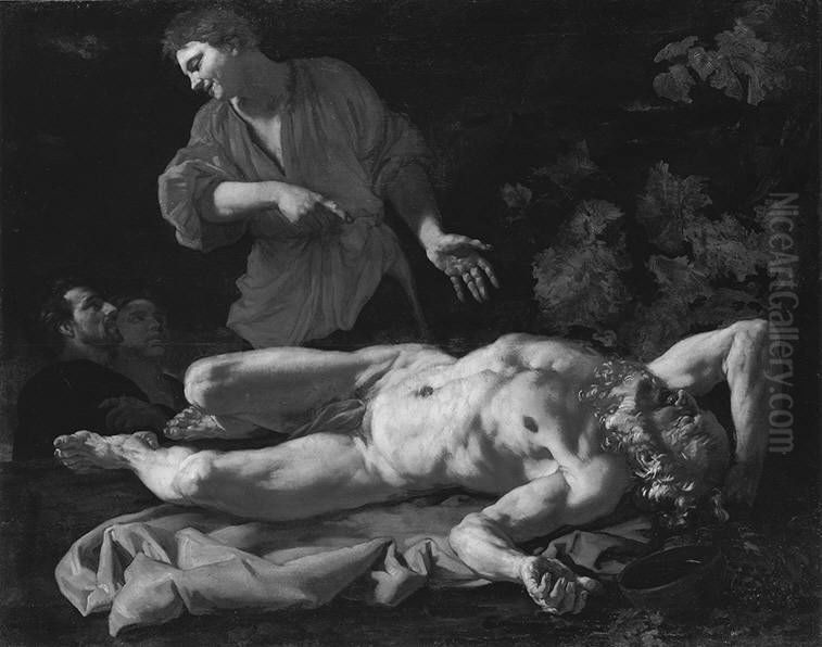 Die Schande Noahs Oil Painting by Johann Carl Loth