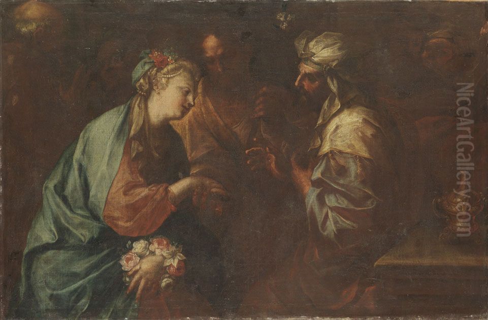 Die Vermahlung Mariens Oil Painting by Johann Georg Bergmuller