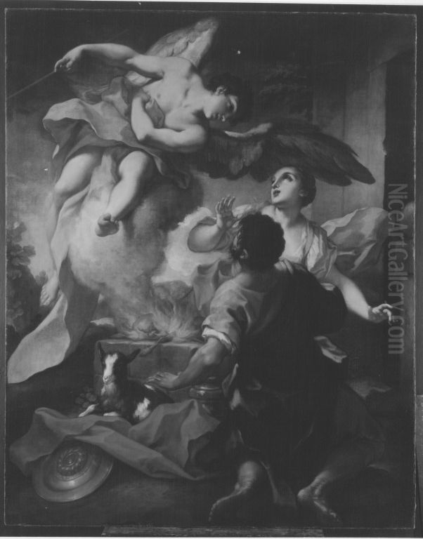 Ein Engel verheisst der Frau des Manoah einen Sohn Oil Painting by Antonio Balestra