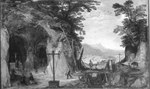 Landschaft mit Felskapelle