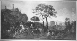 Italienische Landschaft mit Vieh