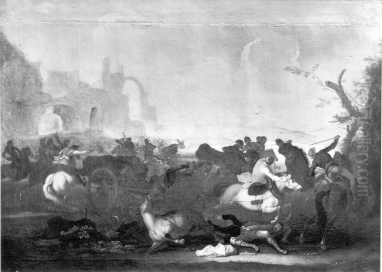 Panduren uberfallen Bagage Oil Painting by Rugendas, Georg Philipp I