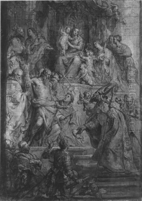Verehrung Mariae durch Heilige Oil Painting by Gaspar De Crayer