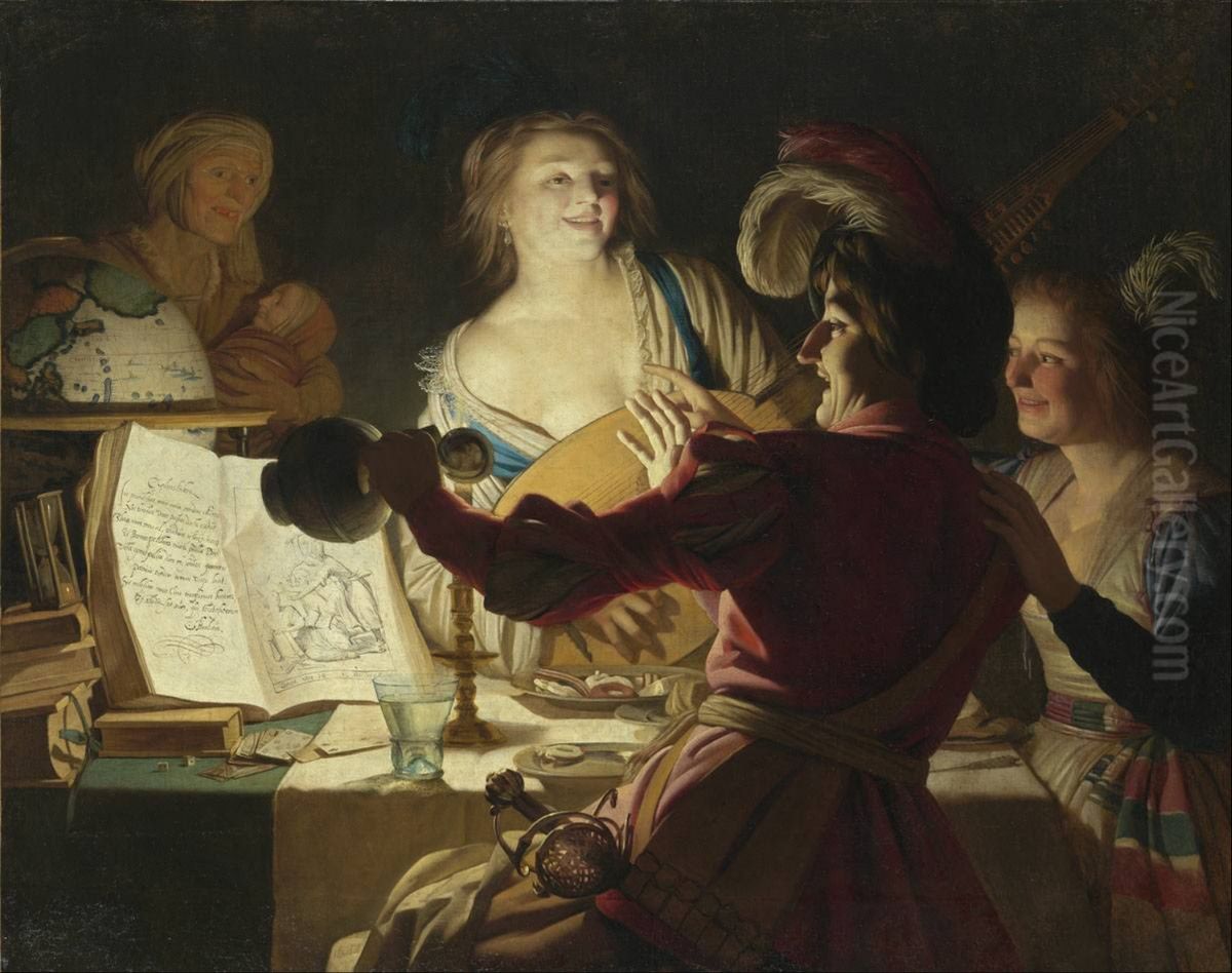 The Merry Student Oil Painting by Gerard van Honthorst