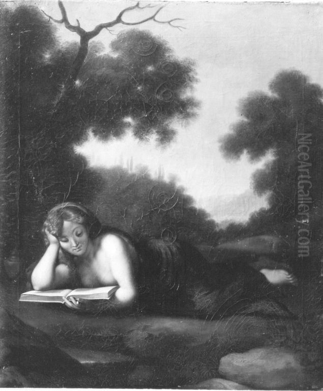 Die bussende Magdalena (nach Correggio) Oil Painting by Johann Christian von Mannlich