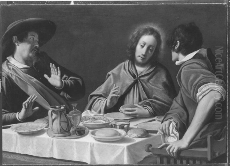 Christus und die Junger in Emaus Oil Painting by Matteo Rosselli