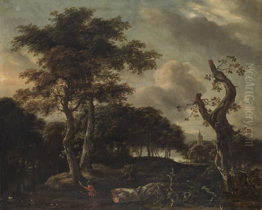 Baumlandschaft mit Entenjagd Oil Painting by Jan van, the Younger Kessel